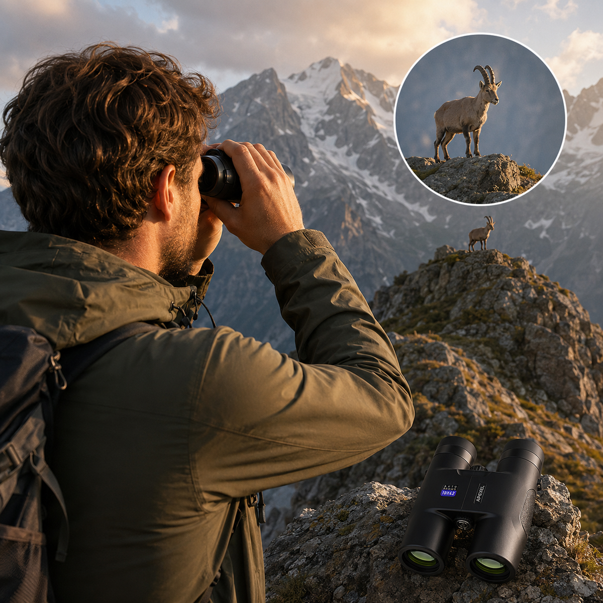 Jumelles APEXEL 10×42 à Mise au Point Fixe