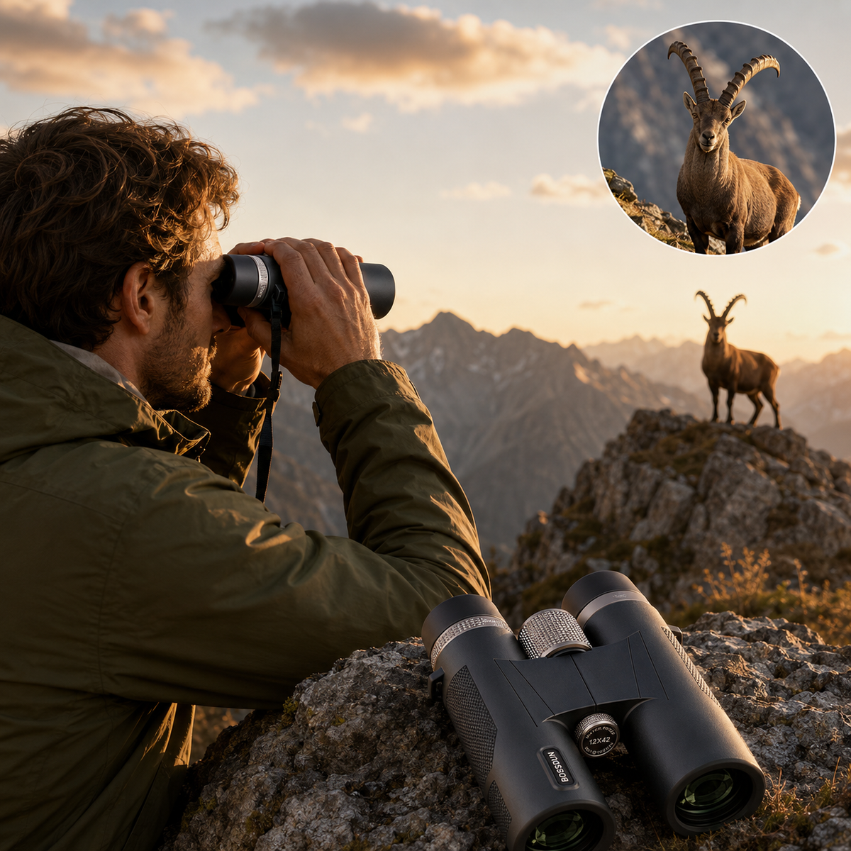 Jumelles ED 12×42 pour Ornithologie et Randonnée