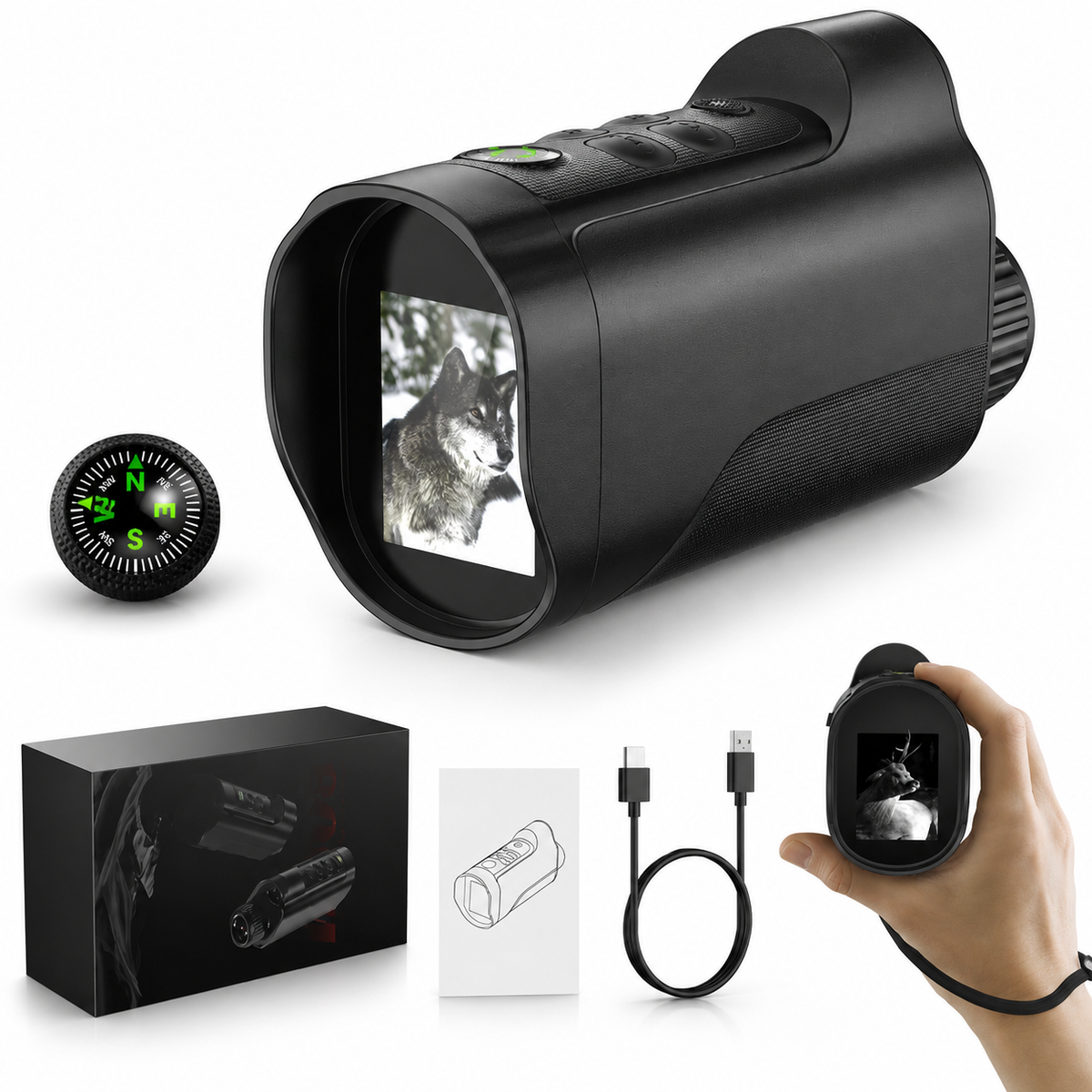 Monoculaire de Vision Nocturne Infrarouge 10×
