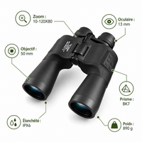 Jumelles Maifeng Zoom 10–24×50 Étanches IPX6