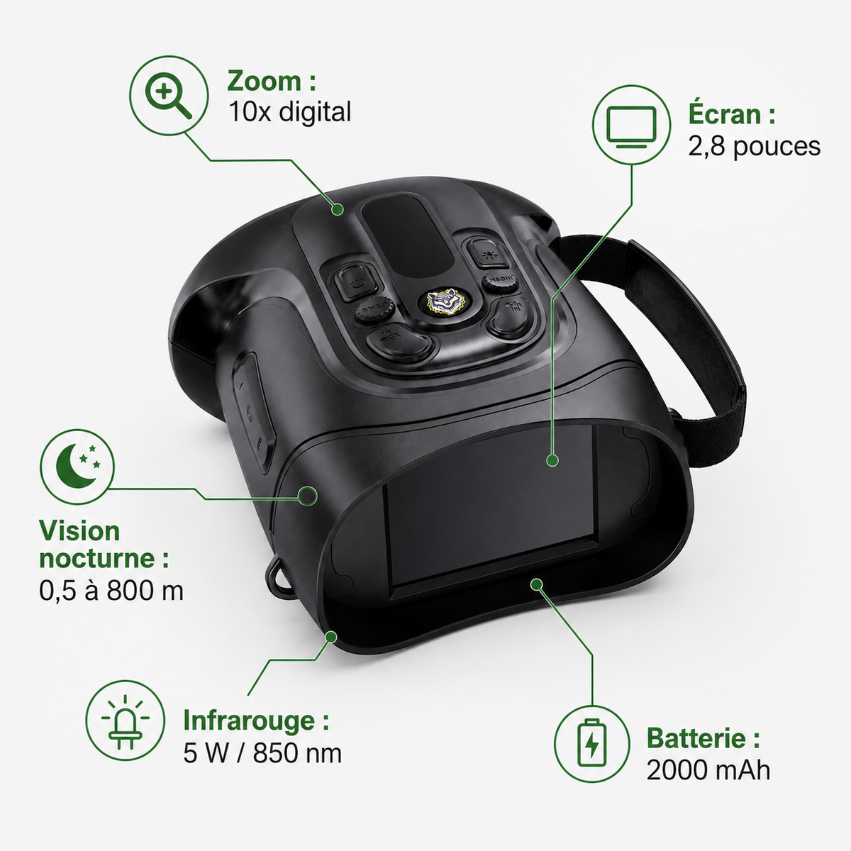 Jumelles de Vision Nocturne Infrarouge Zoom 10×