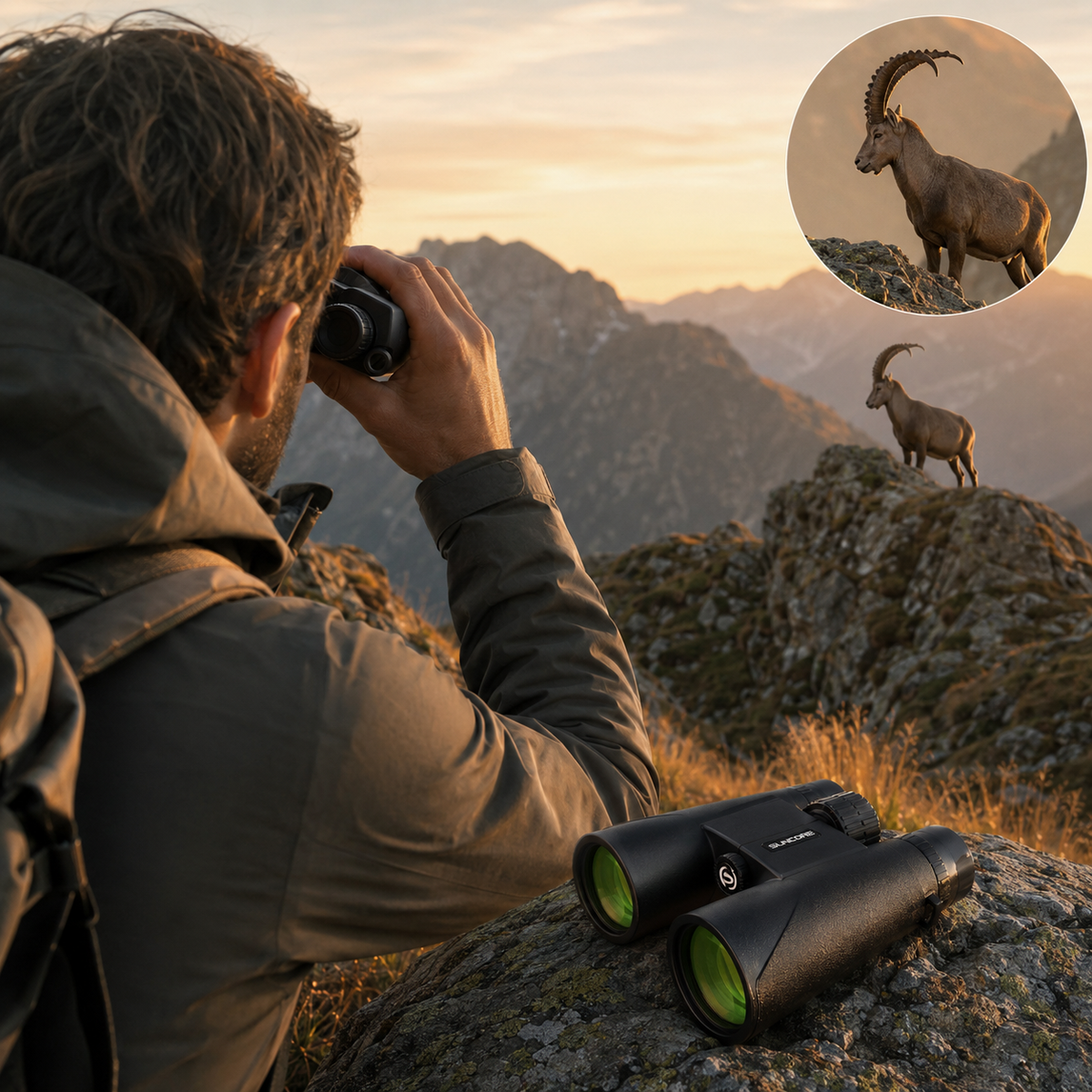 Jumelles Suncore 10×42 pour Ornithologie et Voyage
