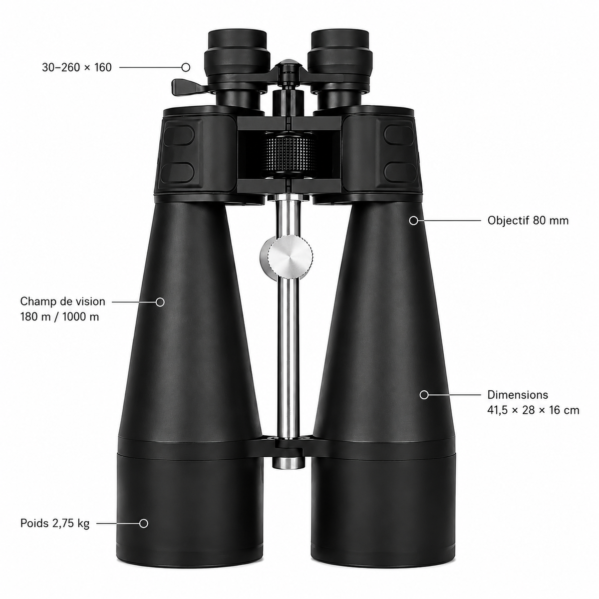Jumelles Zoom 30–260×80 pour Observation Longue Distance