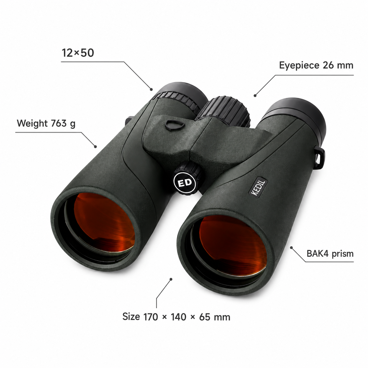 Jumelles ED 12×50 pour Observation Longue Distance