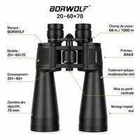 Longue-vue Borwolf Zoom 20–60×70