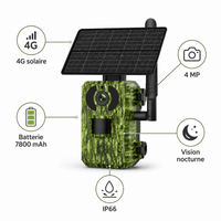 Regard-sauvages Caméra de chasse 4G solaire 4 MP – Batterie 7800 mAh, Vision Nocturne, IP66