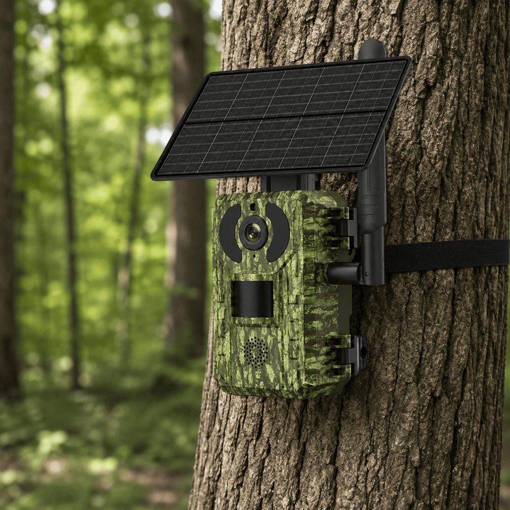 Regard-sauvages Caméra de chasse 4G solaire 4 MP – Batterie 7800 mAh, Vision Nocturne, IP66