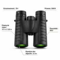 regard-sauvages Jumelles 10×42 BAK4 Étanches IPX7