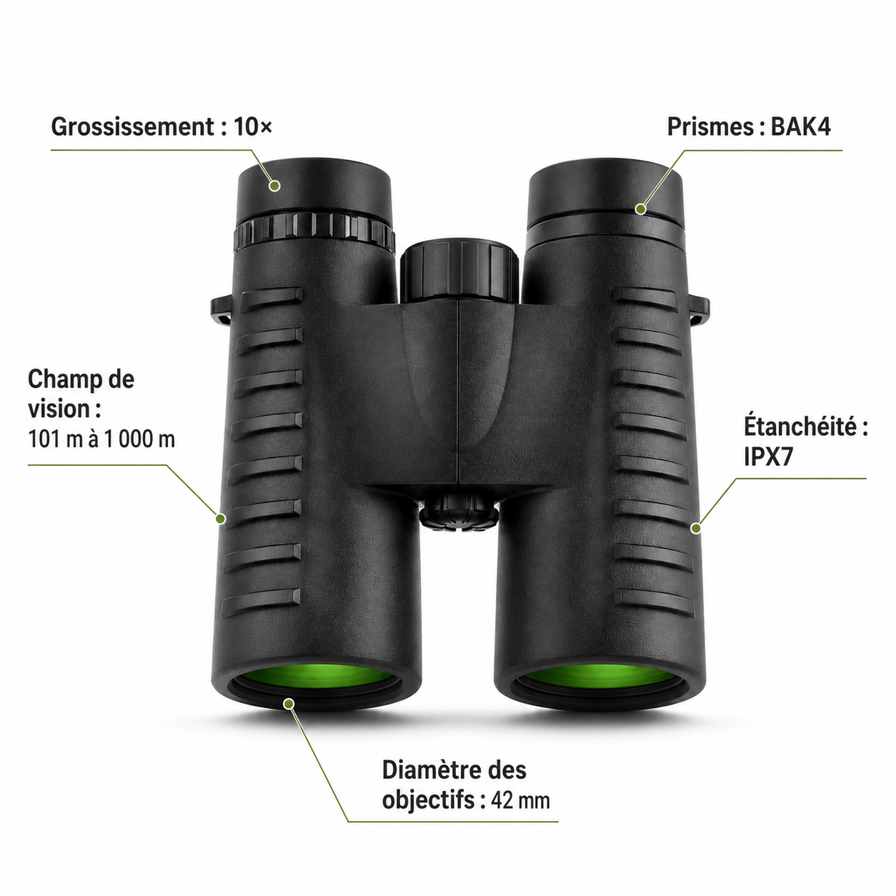 regard-sauvages Jumelles 10×42 BAK4 Étanches IPX7