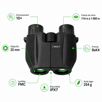 regard-sauvages Jumelles COMET 10×25 Compactes pour Randonnée
