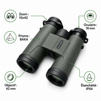 regard-sauvages Jumelles SUNCORE 10×42 Vertes pour Outdoor