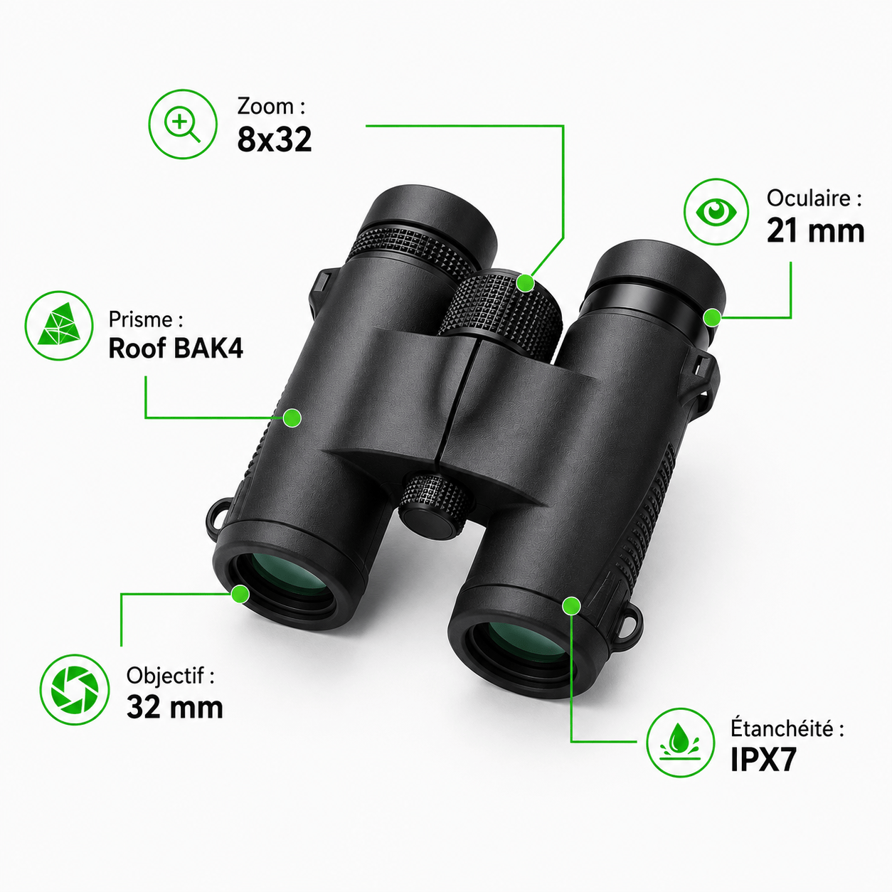 regard-sauvages Jumelles SVBONY SV47 8×32 Étanches IPX7