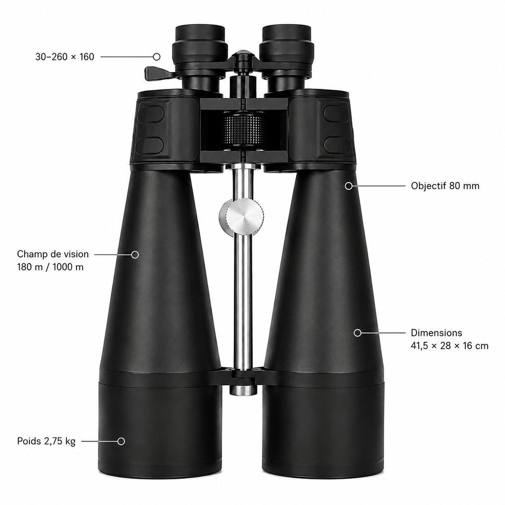 regard-sauvages Jumelles Zoom 30–260×80 pour Observation Longue Distance