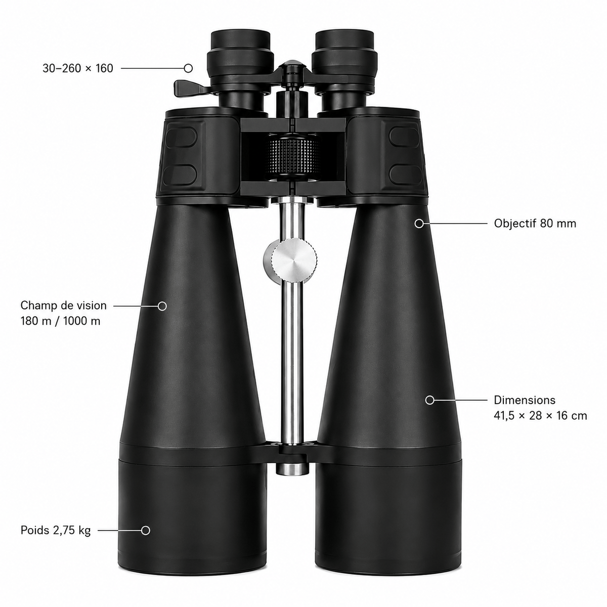 regard-sauvages Jumelles Zoom 30–260×80 pour Observation Longue Distance