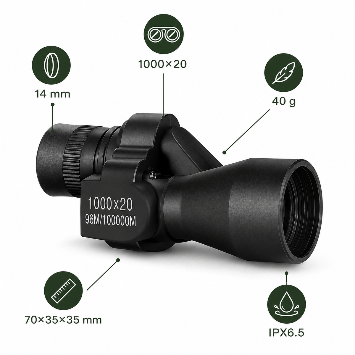 regard-sauvages Monoculaire de Poche Compact pour Randonnée et Camping