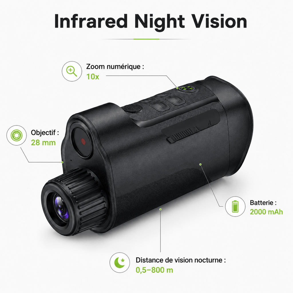 regard-sauvages Monoculaire de Vision Nocturne Infrarouge 10×
