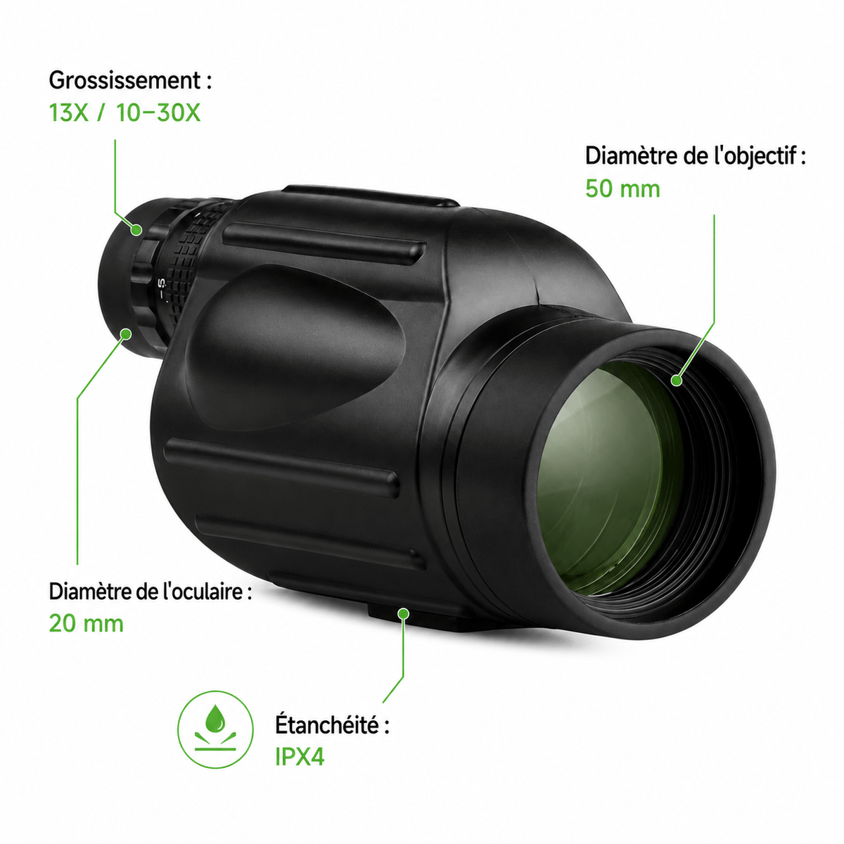 regard-sauvages Monoculaire SVBONY SV49 13×50 / Zoom 10–30×50