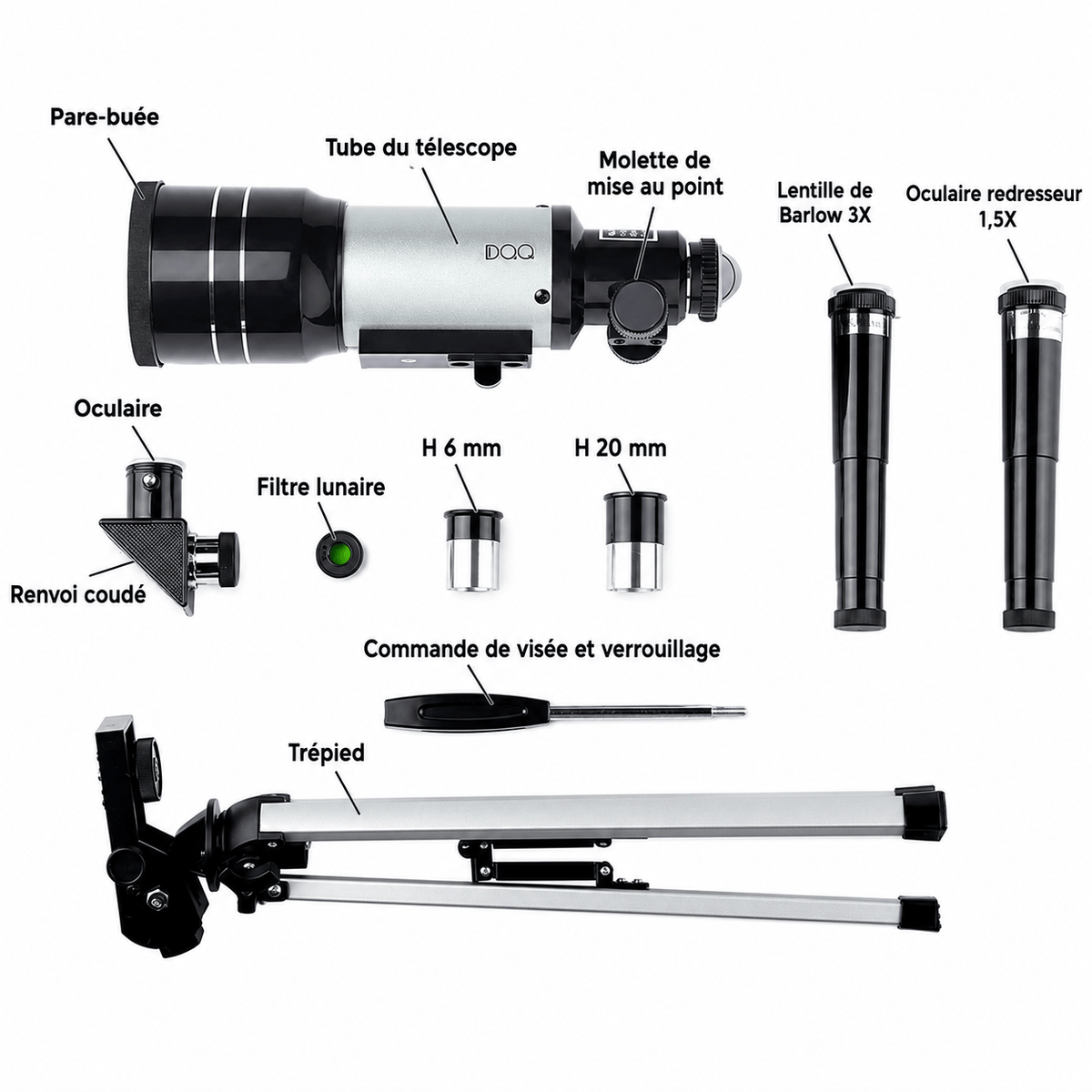 regard-sauvages Télescope Astronomique F30070 / F36050 avec Trépied